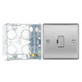 BG Nexus Brushed Steel 13A Unswitched Fused Connection Unit NBS54 with 35mm Steel Back Box