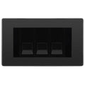 BG Evolve Black Chrome 3 Gang IDC Secondary Telephone Socket - Black Insert