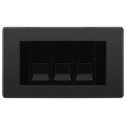 BG Evolve Black Chrome 3 Gang IDC Secondary Telephone Socket - Black Insert by British General (BG-PCDBCBTS3B)