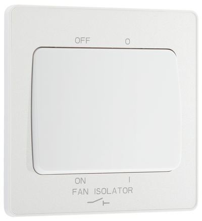 BG PCDCL15W Pearlescent White Evolve 10A 3 Pole Fan Isolator - White Insert