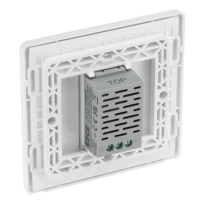 BG Evolve Brushed Steel Single Secondary Touch Dimmer Switch PCDBSTDS1W with 35mm Steel Back Box