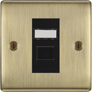 BG Nexus Antique Brass 1 Gang Single RJ45 Telephone Socket, IDC Type NABRJ451 by British General (BG-NABRJ451B)