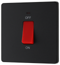 BG PCDMB74B Matt Black Evolve 45A 2 Pole LED Switch-Black Insert