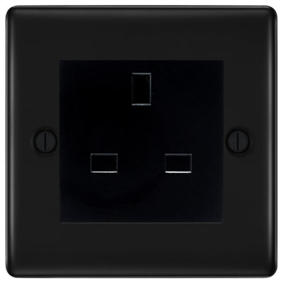 BG Nexus Matt Black 13A Unswitched Socket NFBUSSB by British General (BG-NFBUSSB)
