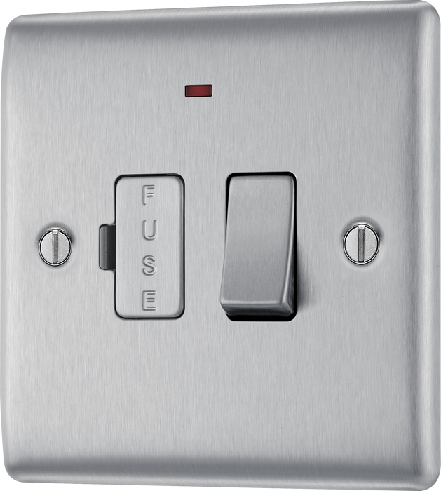 NBS52 Front - This 13A fused and switched connection unit with power indicator from British General provides an outlet from the mains containing the fuse ideal for spur circuits and hardwired appliances.