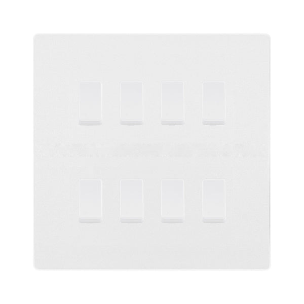 BG Evolve Pearlescent White 8 Gang Custom Grid Light Switch