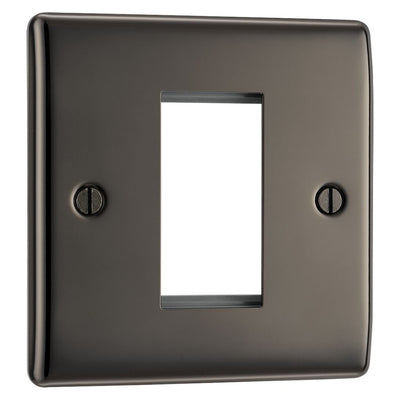 BG Nexus Black Nickel Single Secondary Telephone Socket, Screw Terminal - White Insert