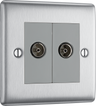 BG NBS61 Nexus Co-axial,1 Gang Brushed Steel Satellite Socket Outlets by British General (BG-NBS61-Shopify-SA_1)
