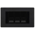 BG Evolve Matt Black 3 Gang IDC Secondary Telephone Socket - Black Insert