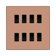 BG Evolve Polished Copper 8 Gang Custom Grid Light Switch with Back Box Included by British General (BG-Evolve-PC-8G-CUSTOM-LIGHT-SWITCH)