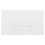 BG Evolve Pearlescent White 3 Gang Custom Grid Dimmer Switch PCDCL83W by British General (Evolve-PW-CUSTOM-3GANG-3xDIMMER)