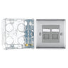 BG Nexus Brushed Steel 2 Gang RJ45 Double Data Outlet NBSRJ452 with 35mm Steel Back Box