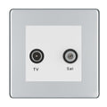 BG Screwless Polished Chrome TV & Satellite Socket FPCTVSATW