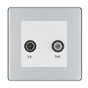 BG Screwless Polished Chrome TV & Satellite Socket FPCTVSATW by British General (BG-FPCTVSATW)