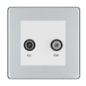 BG Screwless Polished Chrome TV & Satellite Socket FPCTVSATW by British General (BG-FPCTVSATW)