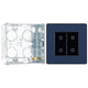 BG Evolve Matt Blue Double Master Touch Dimmer Switch PCDDBTDM2B with 35mm Steel Back Box