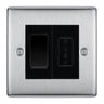 BG Nexus Brushed Steel 2 Way Light Switch & 13A Fused Spur Plate | Black Insert by British General