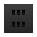 BG Evolve Black Chrome 6 Gang Custom Grid Light Switch