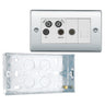 BG Nexus Polished Chrome Quadplex TV FM SAT (x2) NPC69 with 25mm Steel Back Box by British General (BG-NPC69+HGS04)