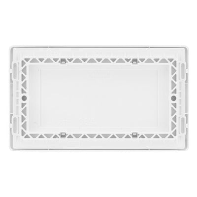 BG Evolve Pearlescent White Double Blank Plate PCDCL95W with 35mm Steel Back Box
