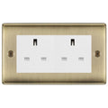 BG Nexus Antique Brass 4 Gang 13A Unswitched Socket - NAB4GUSSW
