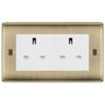 BG Nexus Antique Brass 4 Gang 13A Unswitched Socket - NAB4GUSSW by British General (BG-NAB4GUSSW)