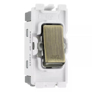 BG RRWDISAB Antique Brass 20 Amp DP Appliance Grid Switch Labelled Waste Disposal by British General (BG-RRWDISAB+RAB30)