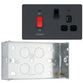 BG Evolve Matt Grey 45A Switch 13A Switched Socket Cooker Control Unit PCDMG70B with 35mm Steel Back Box