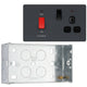 BG Evolve Matt Grey 45A Switch 13A Switched Socket Cooker Control Unit PCDMG70B with 35mm Steel Back Box
