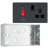 BG Evolve Matt Grey 45A Switch 13A Switched Socket Cooker Control Unit PCDMG70B with 35mm Steel Back Box