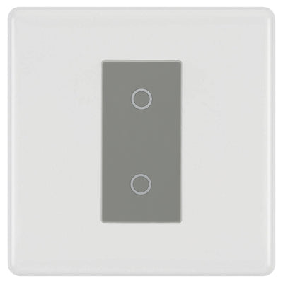 BG Nexus White Moulded Single Master Touch Dimmer Switch - Grey Insert by British General (BG-8EMS1+EMTDMG)