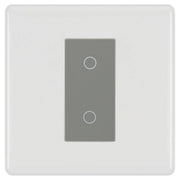 BG Nexus White Moulded Single Master Touch Dimmer Switch - Grey Insert by British General (BG-8EMS1+EMTDMG)