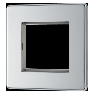 BG Polished Chrome 45W USB Wall Socket Euro Module USB-A & C - White Insert