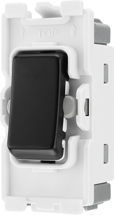 BG RFB12C Nexus Grid Matt Black 20AX 2 Way 1 Pole Centre-Off Switch Module