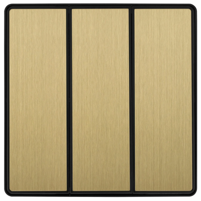 BG Evolve Satin Brass 3 Gang 2-Way 20A Edge to Edge Rocker Light Switch | PCDSB43EB by British General (BG-PCDSB43EB)
