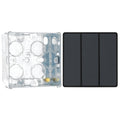 BG Evolve Matt Grey 2 Way Triple Edge to Edge Rocker Switch PCDMG43EB with 35mm Steel Back Box