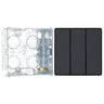 BG Evolve Matt Grey 2 Way Triple Edge to Edge Rocker Switch PCDMG43EB with 35mm Steel Back Box