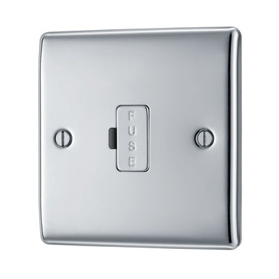 BG Nexus Polished Chrome 13A Unswitched Fused Connection Unit NPC54 with 35mm Steel Back Box