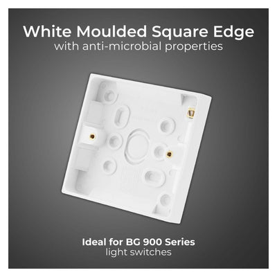 BG 903 Moulded Square Edge | White | 19mm | 1 Gang Plate Switch Pattress