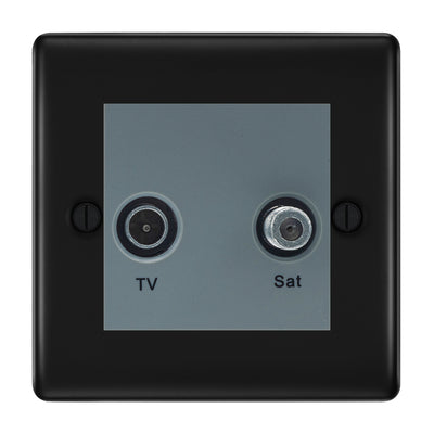 BG Nexus Metal Matt Black TV & Satellite Socket NFBTVSATG by British General (BG-NFBTVSATG)