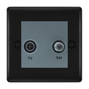 BG Nexus Metal Matt Black TV & Satellite Socket NFBTVSATG by British General (BG-NFBTVSATG)