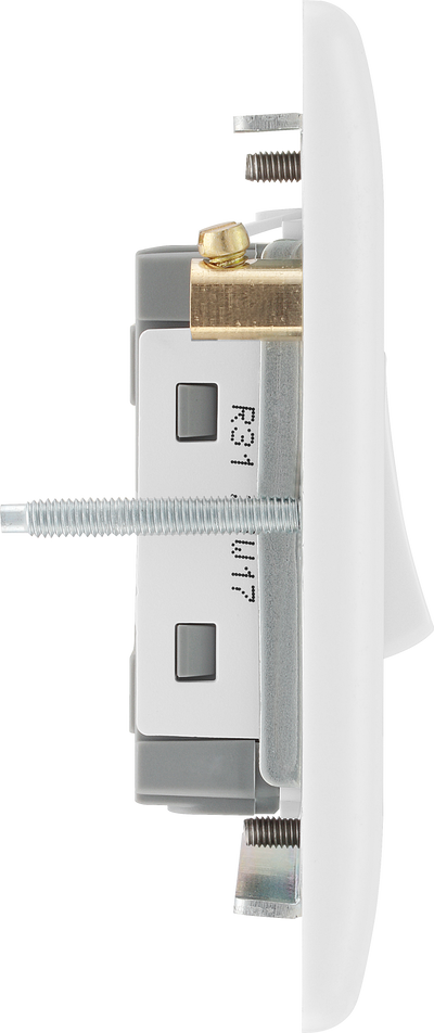BG 83112 Moulded Round Edge | White | 20A Double Pole Immersion Heater Switch - LED Indicator by British General (BG-83112)