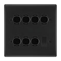 BG Matt Black 7 Gang 2 Way Trailing Edge Dimmer LED Compatible Custom Grid Switch