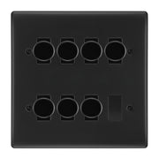 BG Matt Black 7 Gang 2 Way Trailing Edge Dimmer LED Compatible Custom Grid Switch by British General (NEXUS-MB-CUSTOM-7GANG-7x-DIMMER-2WAY)