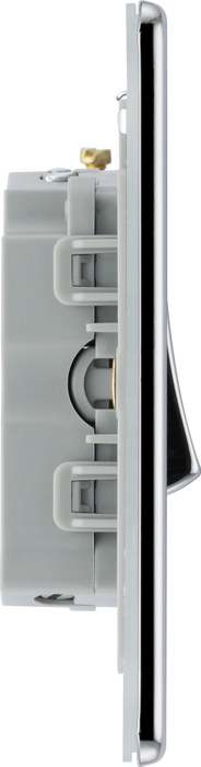 BG Electrical FPC15 Nexus Screwless Flat-Plate Fan Isolator Switch 3 Pole Polished Chrome 10A