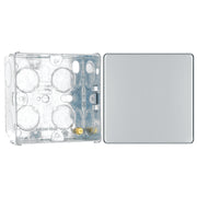 BG Screwless Polished Chrome Single Blanking Plate FPC94 with 35mm Steel Back Box by British General