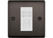 BG Nexus Black Nickel Single 1 Gang RJ45 Data Socket NBNRJ451W White Insert by British General (BG-NBNRJ451W)