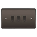 BG Black Nickel 3 Gang Engraved Custom Labelled Appliance Grid Switch