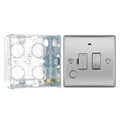 BG Nexus Brushed Steel 13A Flex Output Neon Switched Fused Connection Unit NBS53 with 35mm Steel Back Box