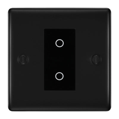 BG Nexus Matt Black Single Secondary Touch Dimmer Switch Black Insert by British General (BG-EMTDSB+NFBEMS1)
